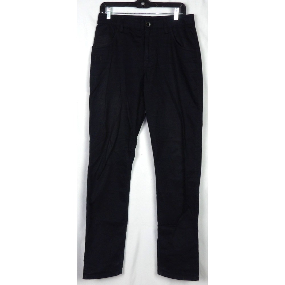 Under Armour Black Straight Leg Cotton Blend Stretch Chino Pants Men's 30 X 34